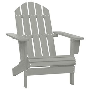 vidaXL Garden Chair Grey Hardwood Medium Durable Garden Chair