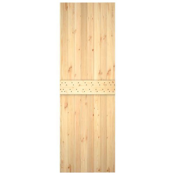 vidaXL Sliding Door with Hardware Set 27.6x82.7" Solid Wood Pine