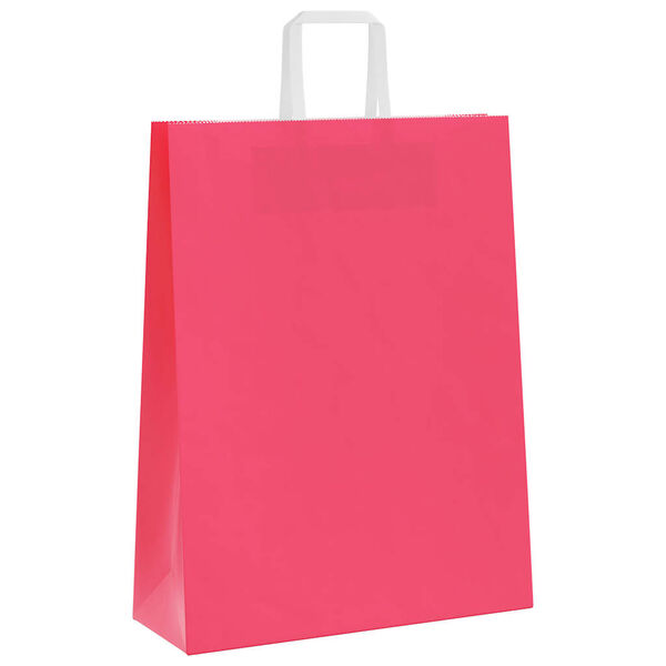 vidaXL Paper Bags 50 pcs with Handles Pink 12.6x4.7x16.5"