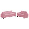 vidaXL Sofa 2 pcs Pink Fabric