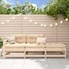 vidaXL Garden Lounge Set Natural wood, Beige Solid Pine wood, Plywood