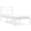 vidaXL Metal Bed Frame White Powder-coated steel Twin Metal Bed Frame