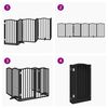 vidaXL Dog Gate with Door Foldable 6 Panels Black 118.1 " Poplar Wood