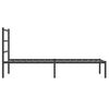 vidaXL Metal Bed Frame without Mattress with Headboard Black 35.4"x78.7"