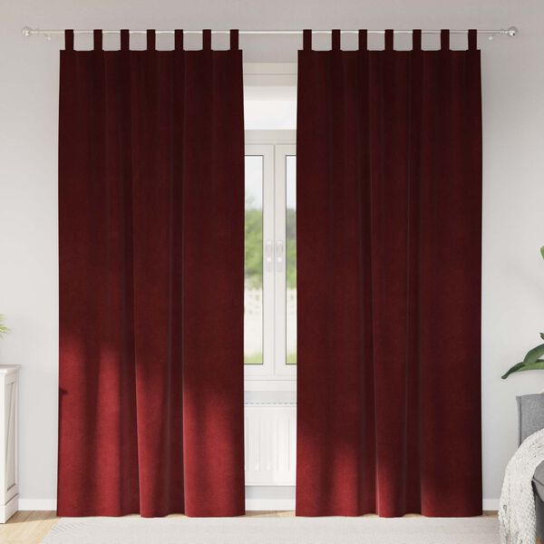 vidaXL Blackout Curtains 2 pcs Wine Red 55.12 x 96.46 in Velvet