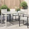 vidaXL Garden Table White Poly rattan, tempered glass, powder-coated steel