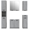 vidaXL Bathroom Furniture Set Grey sonoma Engineered wood, Glass Tall
