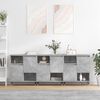 vidaXL Sideboard Set of 3 Concrete Grey Engineered Wood, Metal Medium