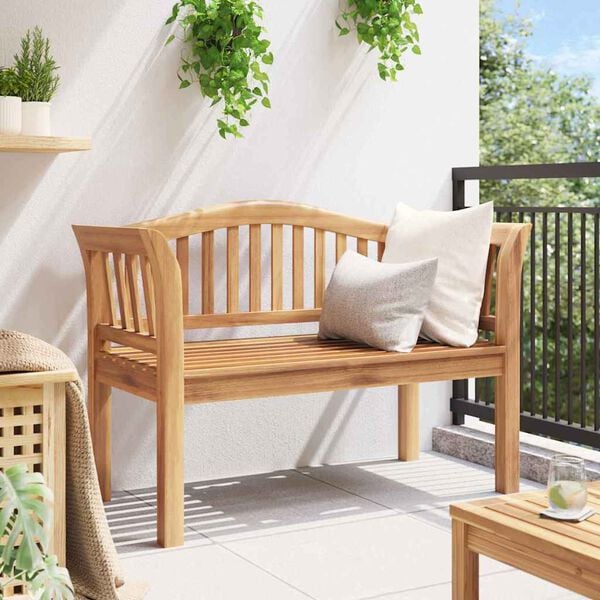 vidaXL Garden Bench Brown 120 x 53.5 x 85 cm Solid teak wood