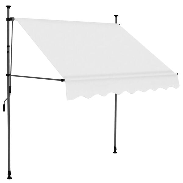 vidaXL Retractable Awning Cream Polyester with PU coating, Steel