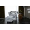 vidaXL Chesterfield Set of 2 Silver Wood Standard Durable