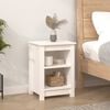 vidaXL Bedside Cabinet Set of 2 White Solid Pine Wood