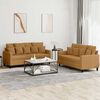 vidaXL Sofa Set Brown Velvet (100% polyester), metal, textilene, plywood