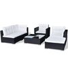 vidaXL Outdoor Furniture Set Black PE Rattan 6 Piece Modular