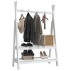vidaXL Clothes Rack White Solid Pine Wood Medium Clothes Rack