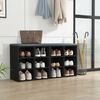 vidaXL Shoe Cabinet Set of 2 Black Engineered wood Medium Shoe Cabinet
