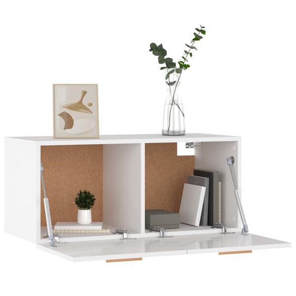 vidaXL Wall Cabinet Glossy white Engineered wood