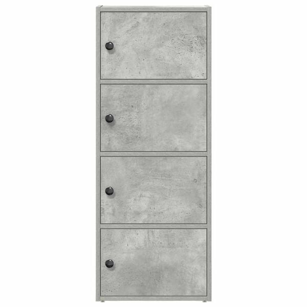 vidaXL Bookcase Concrete grey Engineered Wood Medium Bookcase