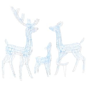 vidaXL Reindeer Family Cool White Acrylic Large Decorative Inlays