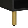 vidaXL TV Cabinet Black Engineered wood, solid mango wood, brass Small