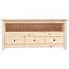 vidaXL TV Cabinet Natural wood Solid pine wood, metal Medium TV Cabinet