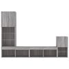 vidaXL TV Wall Unit Grey sonoma Engineered wood, glass Large