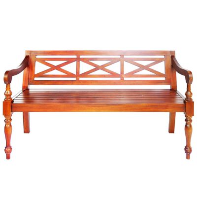 vidaXL Batavia Bench 48.4" Solid Mahogany Wood Dark Brown