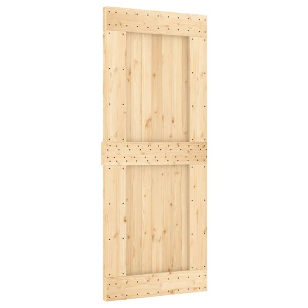 vidaXL Sliding Door with Hardware Set 33.5x82.7" Solid Wood Pine