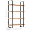 vidaXL 4-Tier Bookcase 47.2"x15.7"x70.9" Solid Acacia Wood