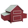 vidaXL Chicken Coop Red and white, Green roof