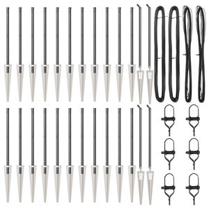 vidaXL Fence Post Other 26 pcs Grey 1.26 x 1.26 x 23.62 in Steel