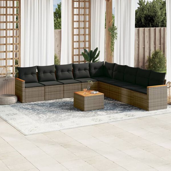 vidaXL Garden Sofa Set Grey