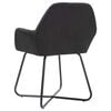vidaXL Dining Chair Set of 6 Black Polyester and powder-coated steel