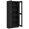 vidaXL Book Cabinet Black oak 32.48 x 12.01 x 72.83 in Engineered Wood