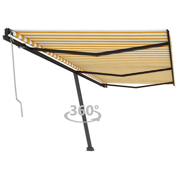 vidaXL Retractable Awning Yellow and white