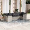 vidaXL Garden Sofa Set Light Grey PE Rattan, Powder-Coated Steel Large