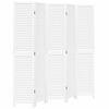 vidaXL Room Divider 5 Panels White Solid Wood Paulownia