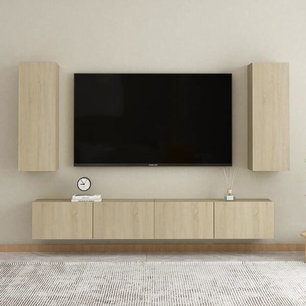 vidaXL TV Cabinet Sonoma oak Engineered wood Wall mounting TV Cabinet