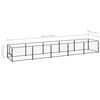 vidaXL Large Dog Kennel Black Steel Sturdy Outdoor Dog Kennel