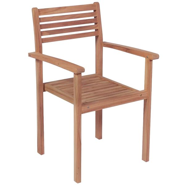 vidaXL Patio Chair Set of 8 Warm teak Solid teak wood, 100% polyester