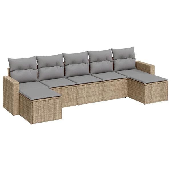 vidaXL Garden Sofa Set Beige, Light Grey
