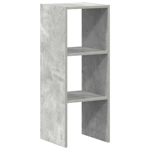 vidaXL Bookcase Concrete gray Engineered wood Medium Stackable