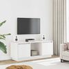 vidaXL TV Cabinet White Solid Pine Wood Medium TV Cabinet Rectangular