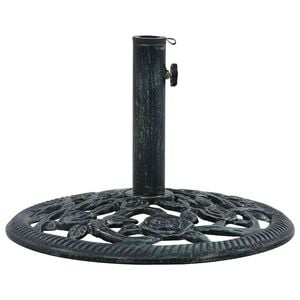 vidaXL Umbrella Base Green Cast iron Standard Decorative Inlays
