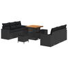 vidaXL Garden Sofa Set 9 pcs Black Poly rattan and powder-coated steel