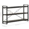 vidaXL Bookcase Black Solid rough mango wood, powder-coated steel Medium