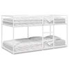 vidaXL Bunk Bed White Steel, mesh fabric Twin Bunk Bed Rectangular