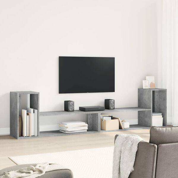 vidaXL TV Cabinet Concrete gray Engineered wood Medium