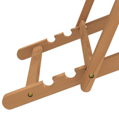 vidaXL Folding Beach Chair Solid Wood Teak Gray
