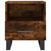 vidaXL Bedside Cabinet Smoked Oak Engineered wood, Iron Medium